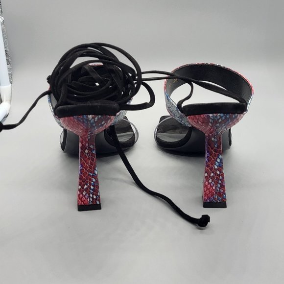 Marcell von Berlin Python Embossed Plexi Strap Lace-Up Sandals - Picture 8 of 17